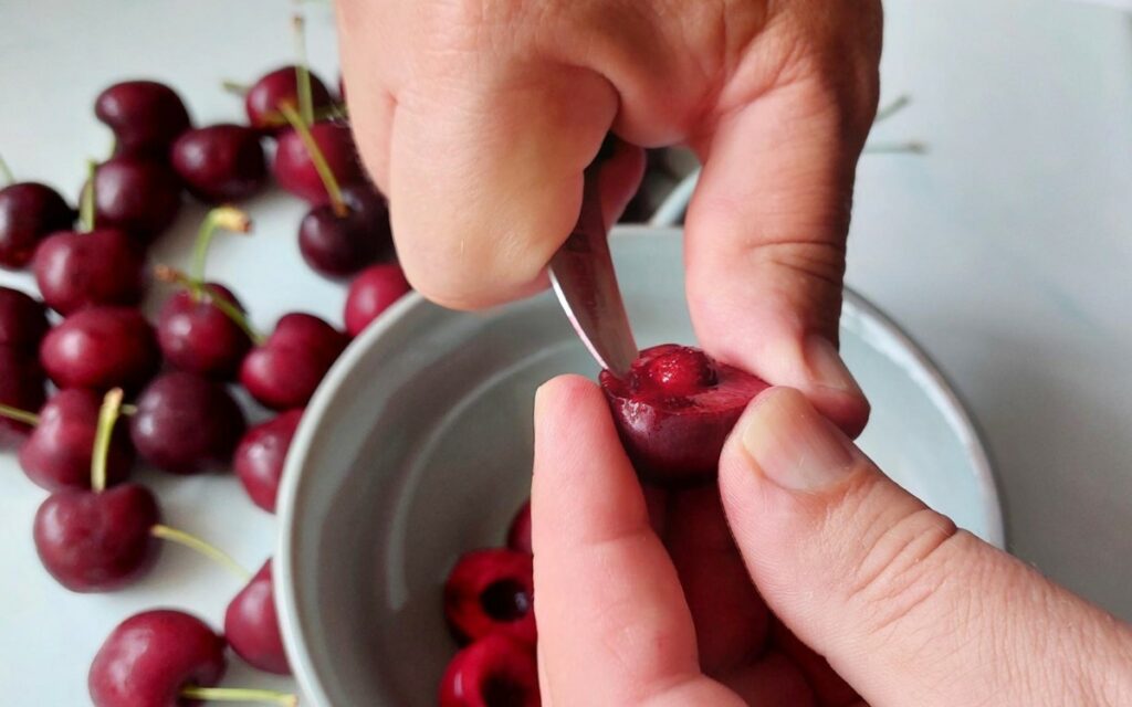 Pitting Fresh Cherries
