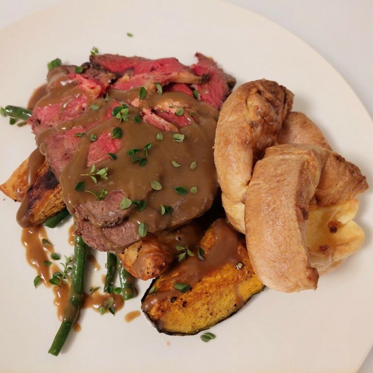 My Med-Rare Roast Beef Ribeye And Yorkshire Pudding